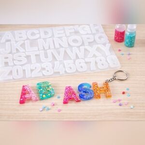 1.5" Alphabet & Number Silicone Mold – Epoxy Resin Casting DIY Keychain Pendant